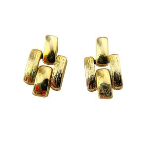 Napier Vintage Gold Tone Articulated Post Back Earrings.